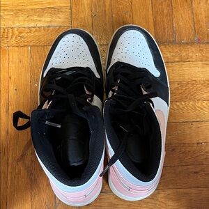 Black and Pink High-Top Sneakers
